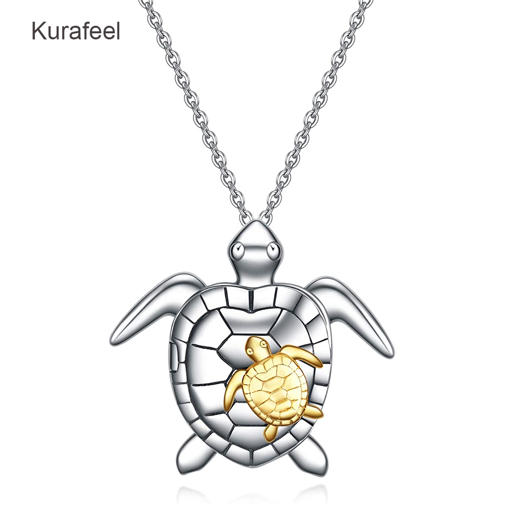 Turtle Shape Photo 925 Sterling Silver Zircon Women Necklace
